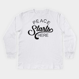 'Peace Starts Here' Radical Kindness Anti Bullying Shirt Kids Long Sleeve T-Shirt